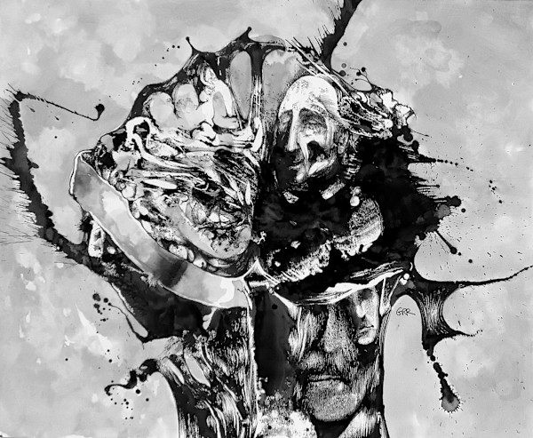 Ink drawing by Glen Ronald