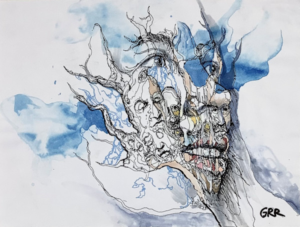 Ink drawing by Glen Ronald