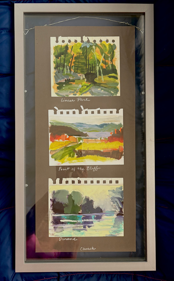 Plein Air Sketches #3  Linear Park, Point of the Bluff, Durand by Maureen Church