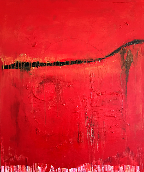 Black line on Red by Jenny Davis, Image 1.