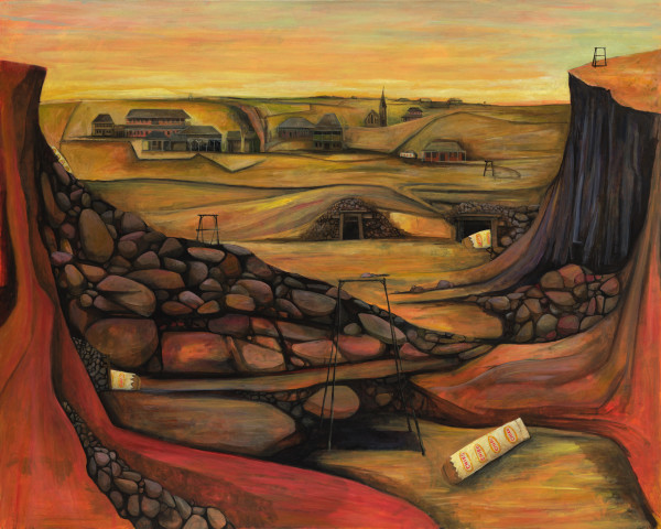 Golden Brown Gully (after Russell Drysdale), 2022