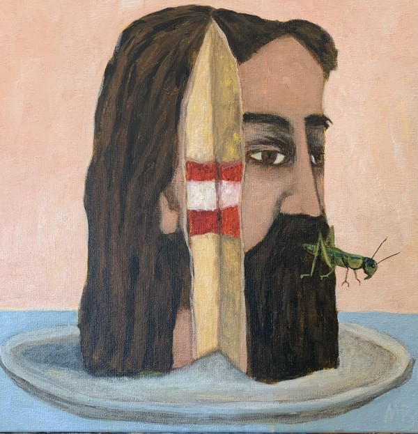 Is it the head of John the Baptist on a plate or is it cake? by Michael Bourke
