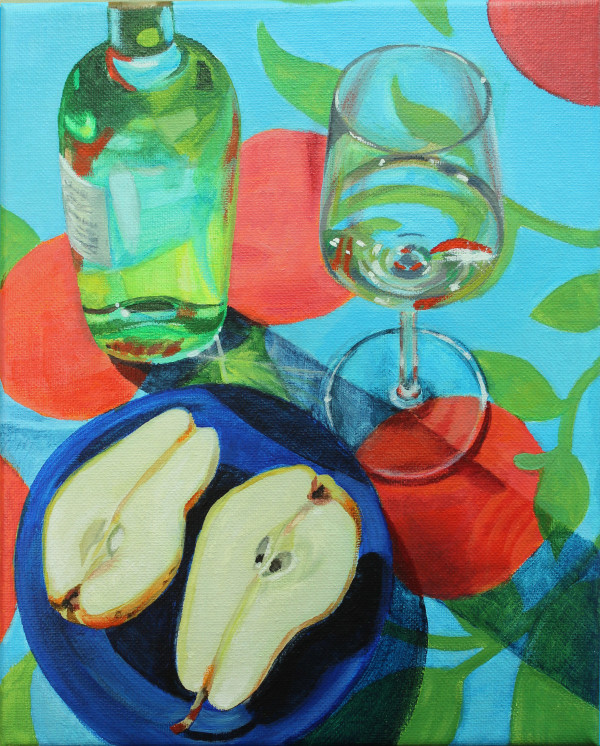 A Blue Dish of Pears by Joan Chamberlain