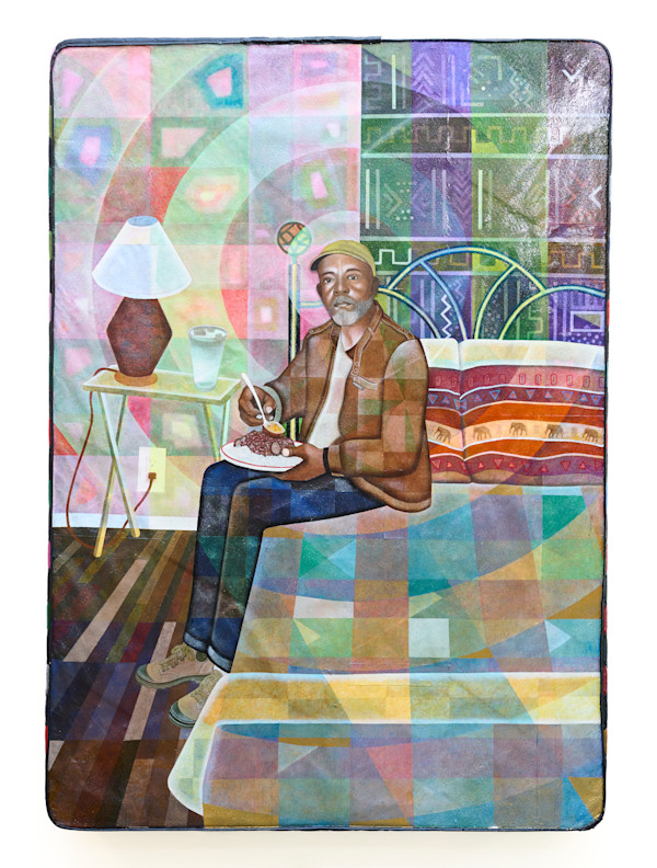 Charlie "Tree" Milton Eating Red Beans and Rice. by Carl Joe Williams