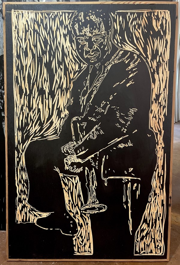 Louis Armstrong Carving by Gregory Morris