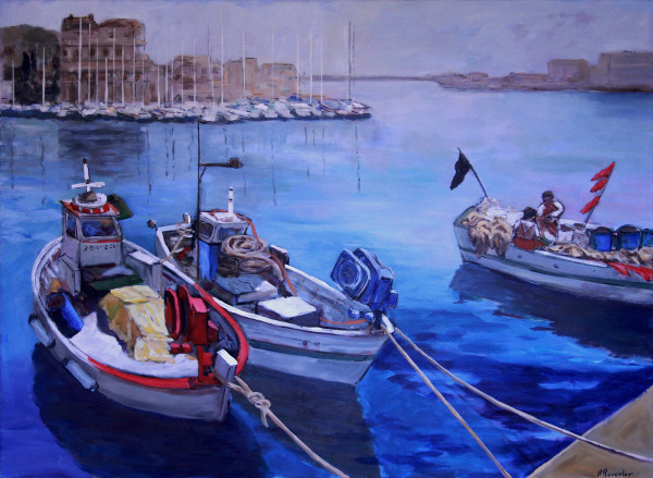 Barques al port by Herminia Reverter Santasusagna