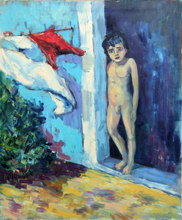Nen a la porta del jardí blau by Pere de Alejandro i Salas