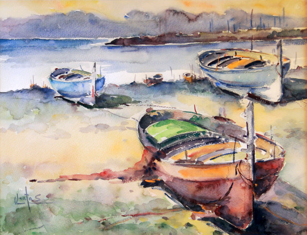 Barques a la platja by Joan Matas