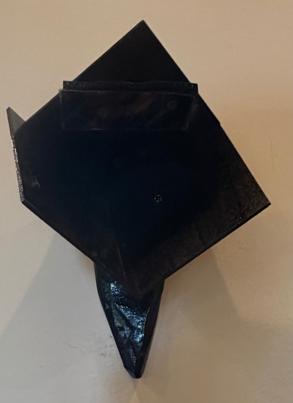 BLACK BOOT WALL MOUNT FOR "OUTSIDE THE BOX" REVERSPECTIVE CUBES by Curtis Dickman, Image 1.