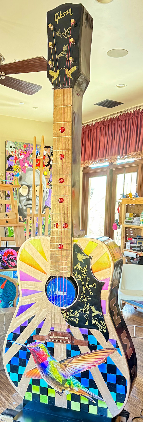 THE HUMMER. GIBSON HUMMINGBIRD GUITAR SCULPTURE. by Curtis Dickman
