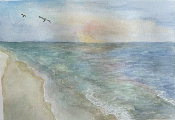 Gulls at Sunset by Katy Heyning