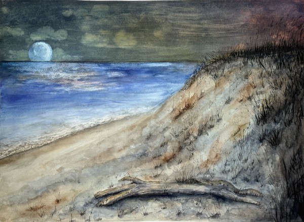 Moon and Dunes by Katy Heyning
