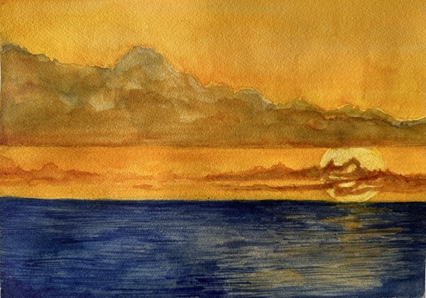Ocean Sunset by Katy Heyning