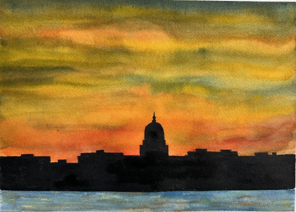 Madison Skyline Sunset by Katy Heyning