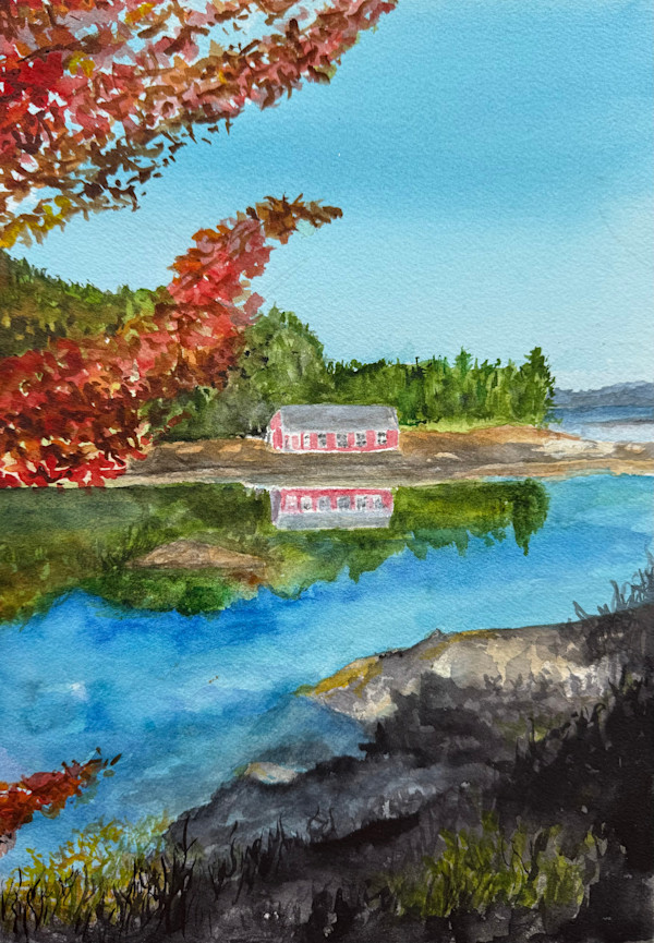 Maine Barn by Katy Heyning Watercolor and Fine Art, Image 1.