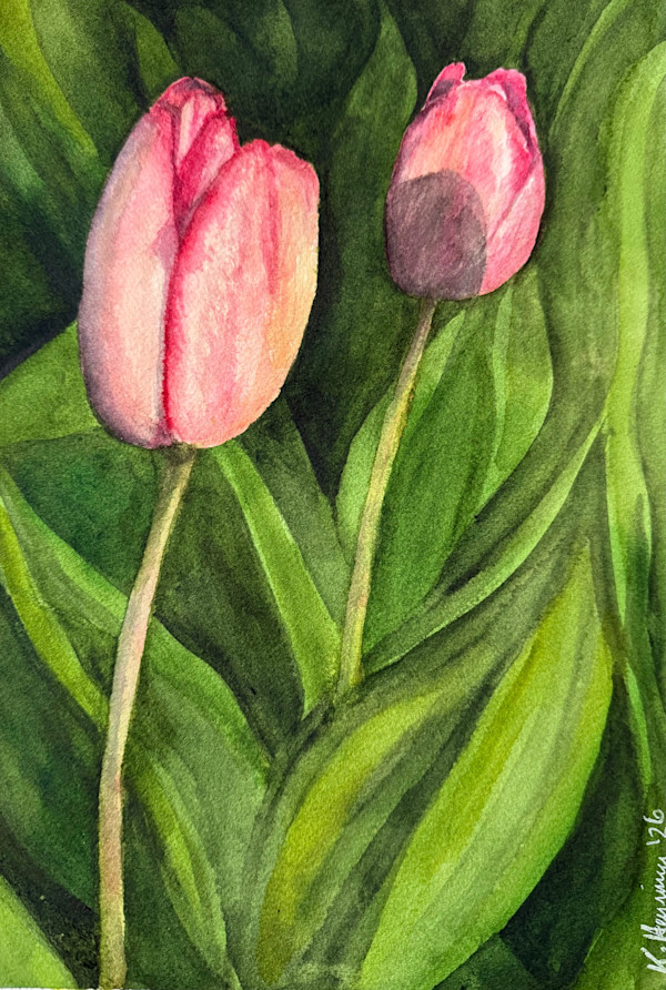 Keukenhof Tulips by Katy Heyning Watercolor and Fine Art, Image 1.