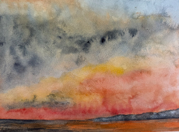 Orange Evening by Katy Heyning Watercolor and Fine Art