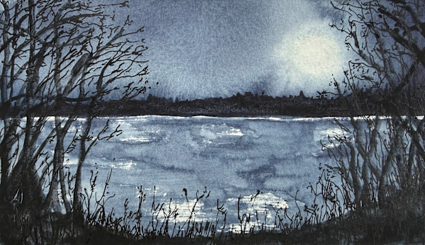 Moonlight Sketch by Katy Heyning Watercolor and Fine Art, Image 1.