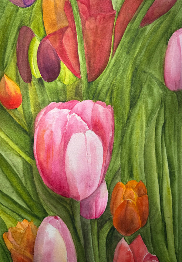 Keukenhof Tulips 2 by Katy Heyning Watercolor and Fine Art, Image 1.