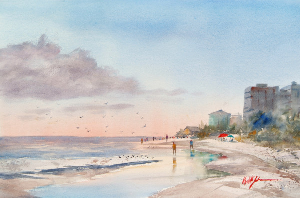 Beach Sunset by Keith E  Johnson