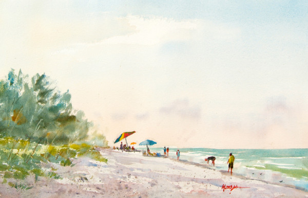 Beach Umbrellas by Keith E  Johnson