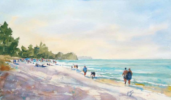 Busy Beach Day by Keith E  Johnson