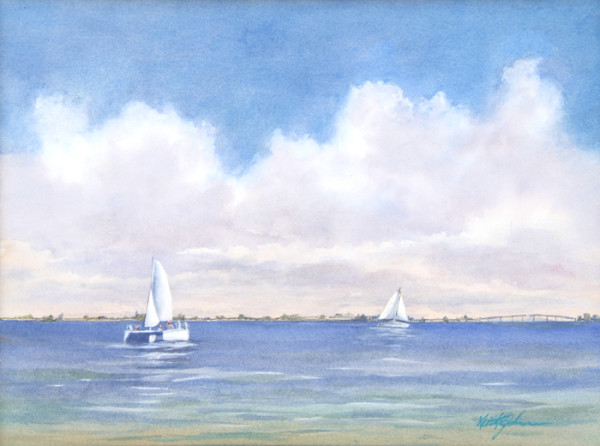 Catamaran and Cumulus by Keith E  Johnson
