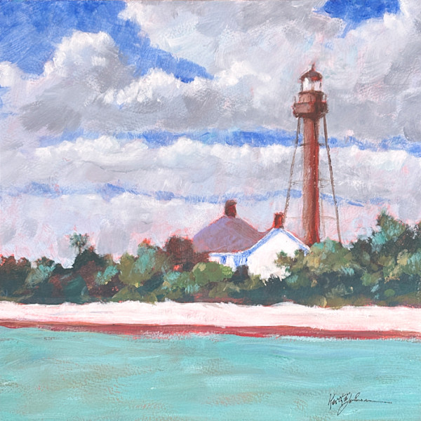 Where the Tide Meets Time  - Sanibel Lighthouse by Keith E  Johnson