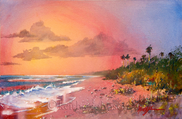 Island Sunset by Keith E  Johnson