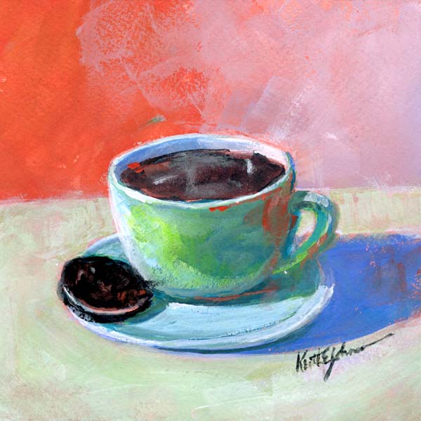 Oreo and Turquoise Cup by Keith E  Johnson