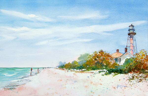 Sanibel Lighthouse Beach by Keith E  Johnson