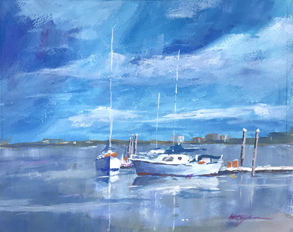 White Boats in Blue by Keith E  Johnson