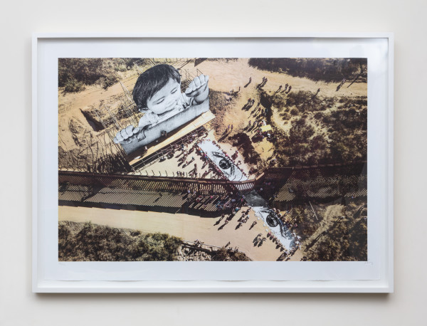 Migrants, Mayra, Picnic Across the Border, General View, Tecate, Mexico - U.S.A., 2022 by JR