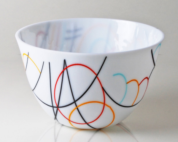 Vessel Composition 8 - Lines and Color Arcs On White