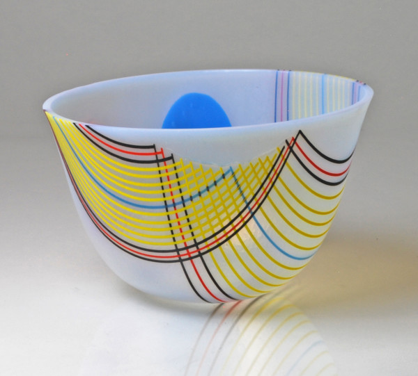 Vessel Composition 22- Intersecting Arcs On Opaline by Jim Scheller