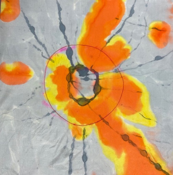 Silk Painting of Retinal Nerve Fiber Layer by Nancy Tilson-Mallett