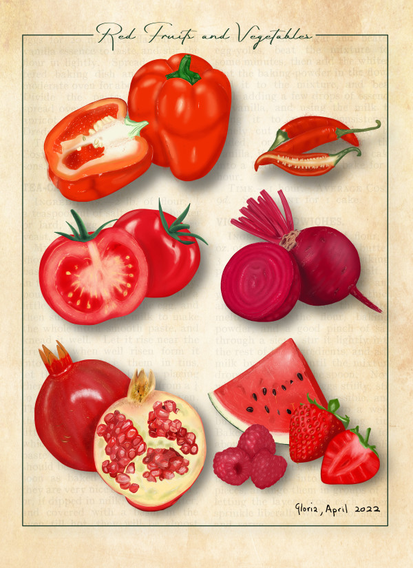 Red Fruits and Vegetables by Gloria Fuentes