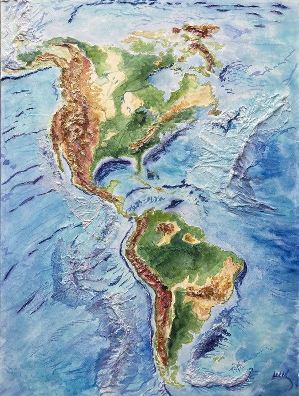 Map of the Elevations of North and South America by Mariah Sotelino