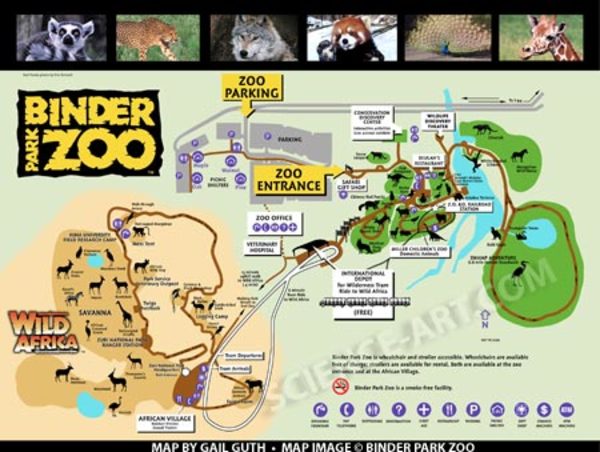 Grounds Map - Binder Park Zoo by Gail Guth
