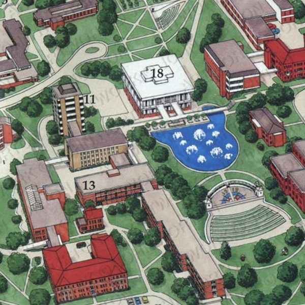 Clemson University Campus Map (Section) by John Norton