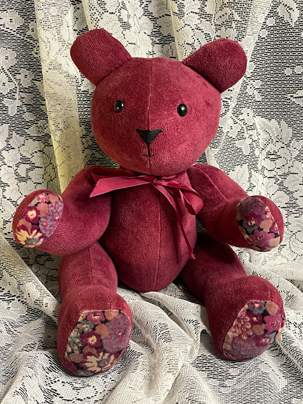 Jointed Bear Red, Flower Pads by Susan Detroy