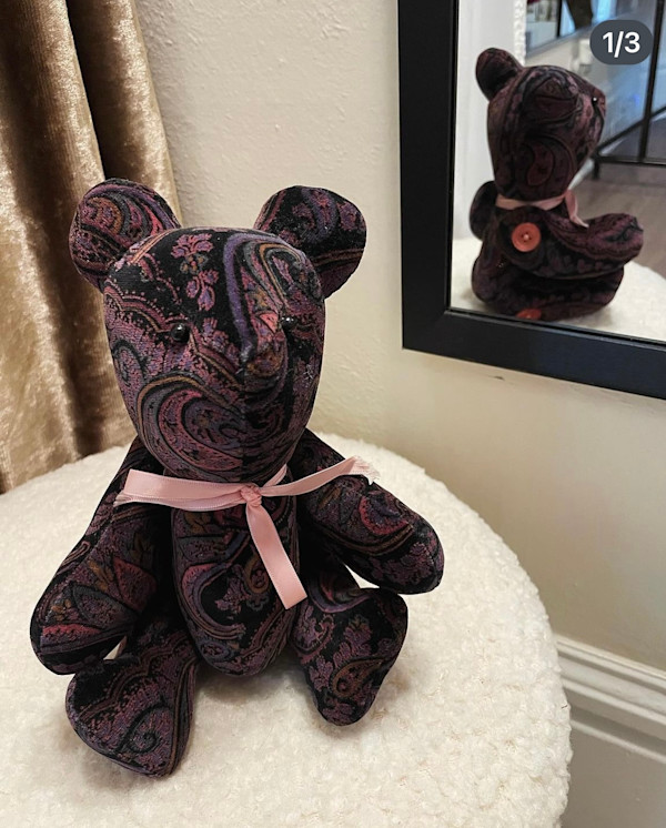 Velveteen Sachet Bear, Medium, Paisley by Susan Detroy