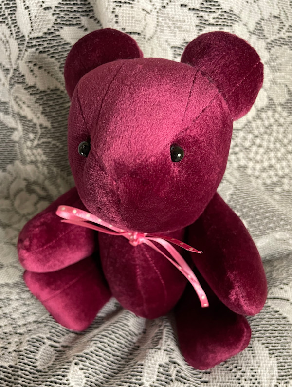 Velveteen Sachet Bear, Medium, Red by Susan Detroy