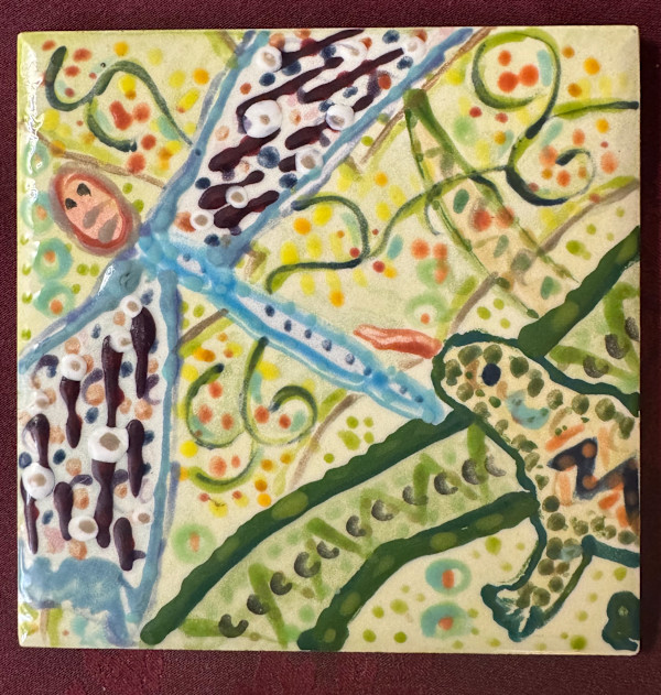 Frog and Dragonfly Tile by Susan Detroy, Image 1.