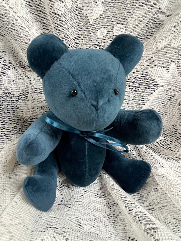 Velveteen, Sachet Bear, Turquoise Small by Susan Detroy