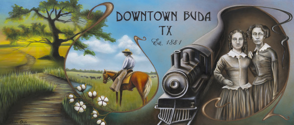 Downtown Buda TX 1881 by Linda Chido