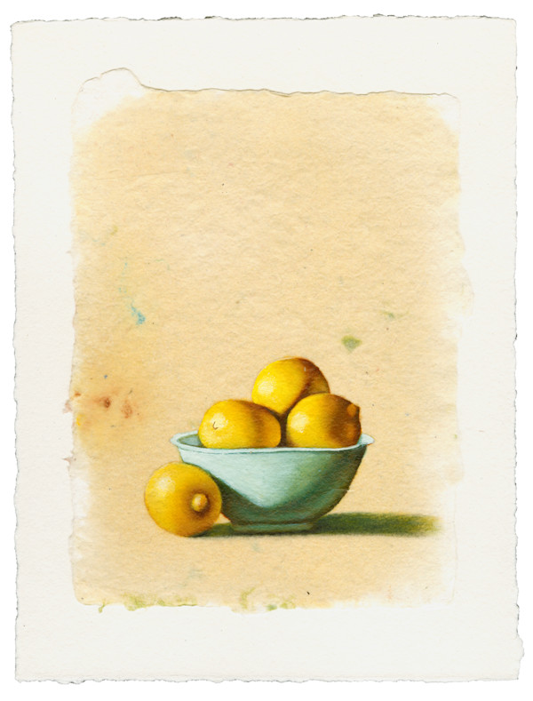Lemons in Blue Bowl by Linda Chido