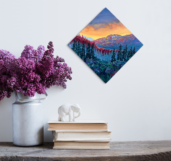 Sagebrush and Scree in Fiery Twilight by Kelly Frappier Larson