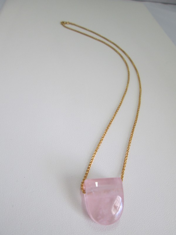 Rose Quartz on Gold-filled Chain by Hollis Bauer