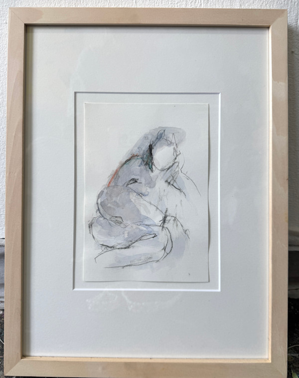 Nude drawing (framed) by Petra Schott